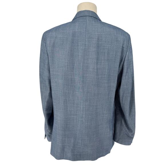 TALLIA Men’s Light Blue Woven Sportcoat Jacket 46L Single Breasted - Picture 6 of 11